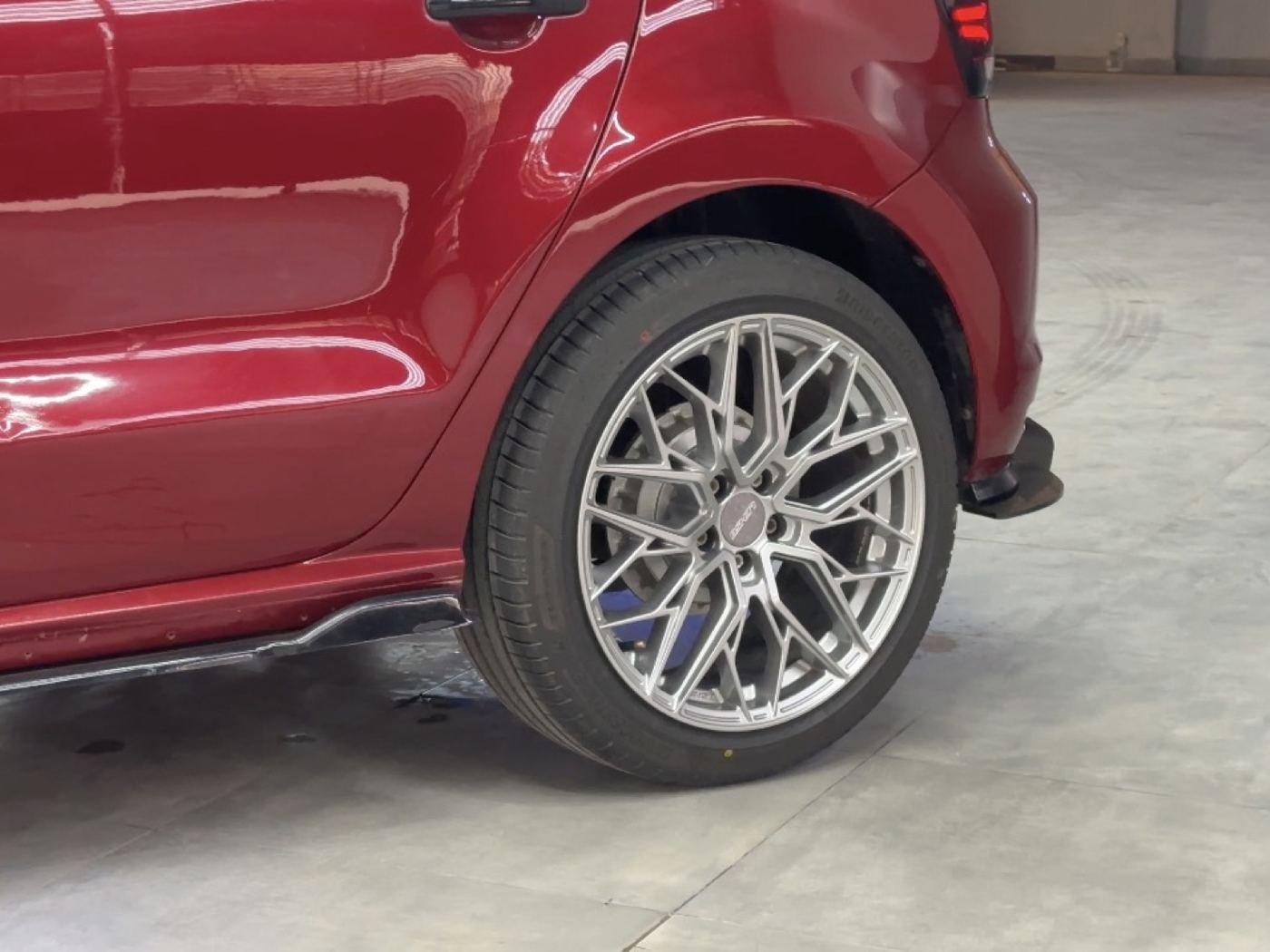Aftermarket alloy wheel on a Volkswagen Polo GT
